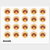 Sticker Rond Gobble jusqu'à ce que vous tournez mignon Turquie (Feuille)