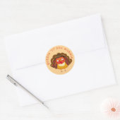 Sticker Rond Gobble jusqu'à ce que vous tournez mignon Turquie (Enveloppe)