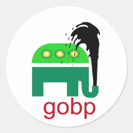 Sticker Rond gobp Déversement de pétrole républicain GOP Britis (Devant)