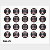 Sticker Rond God Bless America Flag Jesus Christian Eagle Patri (Feuille)