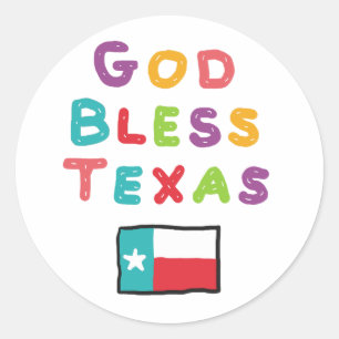 Sticker Rond God Bless Texas
