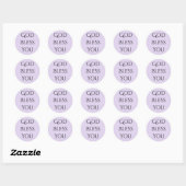 Sticker Rond God Bless You Lavender and Black  (Feuille)