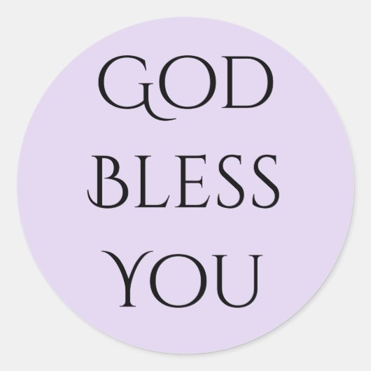 Sticker Rond God Bless You Lavender and Black  (Devant)