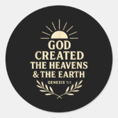 Sticker Rond God D The Heavens And The Earth Genesis 1_1 (Devant)