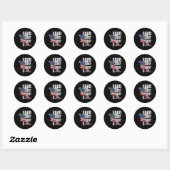 Sticker Rond God Family Country American Flag Christian Patriot (Feuille)