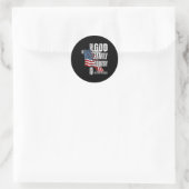 Sticker Rond God Family Country American Flag Christian Patriot (Sac)
