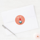 Sticker Rond God Jul, Swedish Tomte Gnome, Merry Scandinave (Enveloppe)