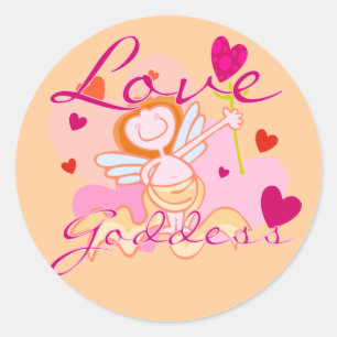 Sticker Rond Goddess Love Valentine