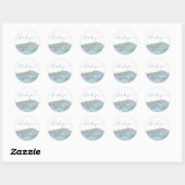 Sticker Rond Gode d'agate bleu merci (Feuille)