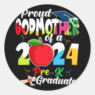 Sticker Rond Godmère De 2024 Pré-k Graduate Mothers Day Grad