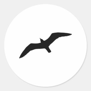Sticker Rond Goéland noir