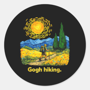 Sticker Rond Gogh Randonnée Drôle Extérieur Nuit Ciel Artiste A