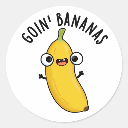 Sticker Rond Goin Bananes Funky Fruit Pun (Devant)