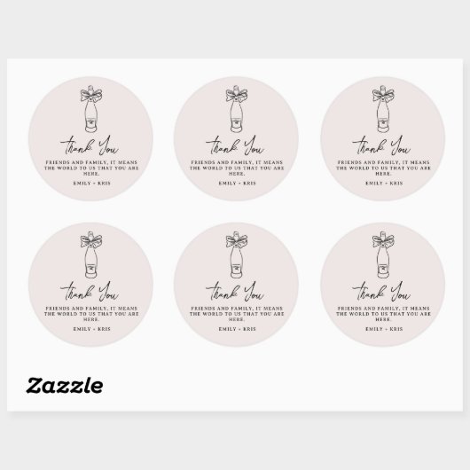 Sticker Rond Going to the Chapel Coquette Wedding Favor (Feuille)