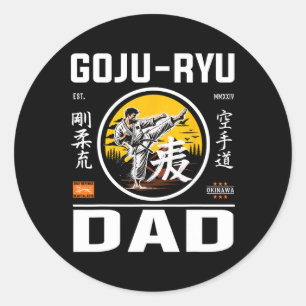 Sticker Rond Goju-ryu Karate Papa Pour Les Pères Avec Karate Pi