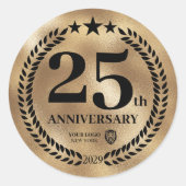 Sticker Rond Gold 25th Anniversary Business Logo Commemorative (Devant)