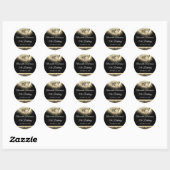 Sticker Rond Gold 70th Birthday Party 70's Disco Ball (Feuille)