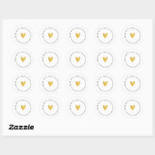 Sticker Rond Gold Aesthetic Made With Love  (Feuille)