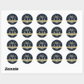 Sticker Rond Gold Ancre et Starry Sky (Feuille)