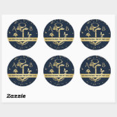 Sticker Rond Gold Ancre et Starry Sky (Feuille)