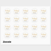 Sticker Rond Gold Baby shower Oh mon garçon (Feuille)