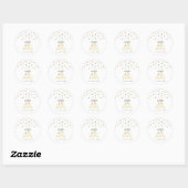 Sticker Rond Gold & Black 45e anniversaire Favor Merci (Feuille)