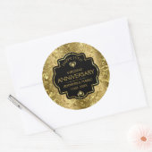 Sticker Rond Gold & Black 50e anniversaire Mariage Classic Rou (Enveloppe)