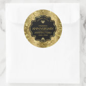 Sticker Rond Gold & Black 50e anniversaire Mariage Classic Rou (Sac)