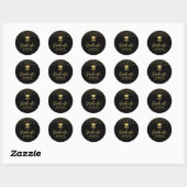 Sticker Rond Gold Black Confeti 2022 (Feuille)