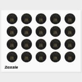 Sticker Rond Gold & Black Confetti 100e fête d'anniversaire Fav (Feuille)