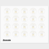 Sticker Rond Gold & Black Confetti 100e fête d'anniversaire Fav (Feuille)
