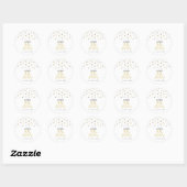 Sticker Rond Gold & Black Confetti 55e Anniversaire Fête Faveur (Feuille)