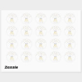 Sticker Rond Gold & Black Confetti 65e fête d'anniversaire Favo (Feuille)