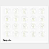 Sticker Rond Gold & Black Confetti 70e fête d'anniversaire Favo (Feuille)