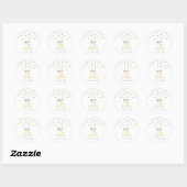 Sticker Rond Gold & Black Confetti 75e fête d'anniversaire Favo (Feuille)