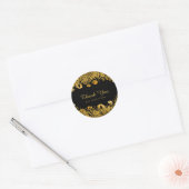 Sticker Rond Gold & Black Exotic Jungle Cheetah Glam Favoriser (Enveloppe)