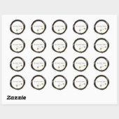 Sticker Rond Gold & Black Lips Kiss Chic Modern Glam Beauté (Feuille)