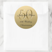 Sticker Rond Gold Black Metallic 50e anniversaire de Mariage (Sac)