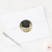 Sticker Rond Gold & Black Rose Glam Elegant Classy Chic Party (Enveloppe)