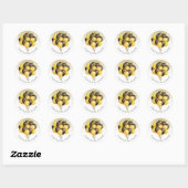 Sticker Rond Gold Black White Retraite Party (Feuille)