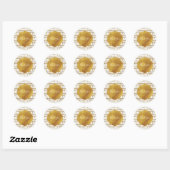 Sticker Rond Gold Blanc Égypte Glam Wedding Favor (Feuille)