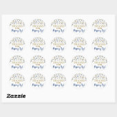 Sticker Rond Gold Blue Confetti Merci pour Popping By (Feuille)