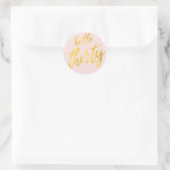 Sticker Rond Gold Blush "Hello Thirty" Anniversaire (Sac)
