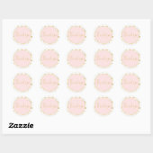 Sticker Rond Gold Blush Pink Splatters Merci (Feuille)
