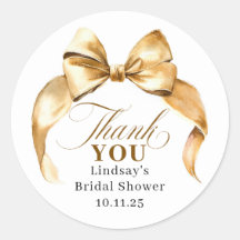 Gold Bow Favors Bridal Shower Thank You 