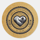 Sticker Rond Gold California Passport (Devant)