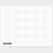 Sticker Rond Gold Calligraphie Merci Mariage Faveur (Feuille)