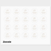Sticker Rond Gold Calligraphie Sa boîte de traitement Mariage p (Feuille)