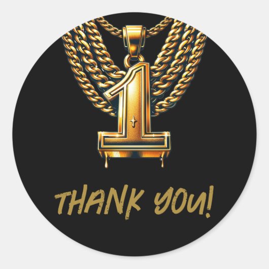 Sticker Rond Gold Chain 1 Drift 1ST Anniversaire (Devant)