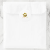 Sticker Rond Gold Chiot Paw Faux Foil Look (Sac)